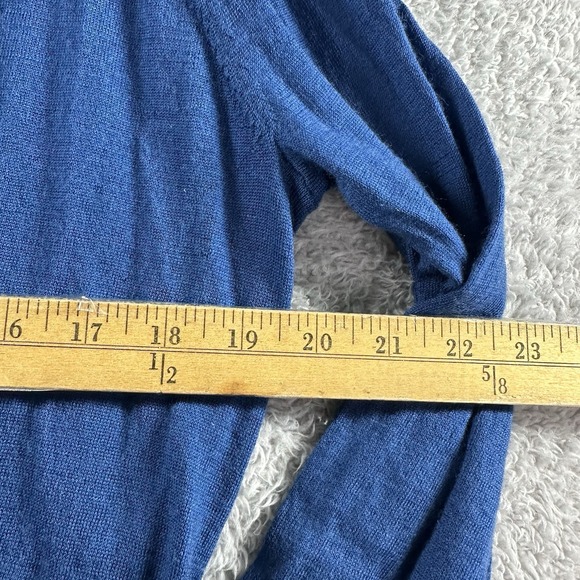 J. Jill Open Cardigan Sweater Womens Plus Medium‎ Blue Lagenlook Merino Wool - Picture 4 of 10